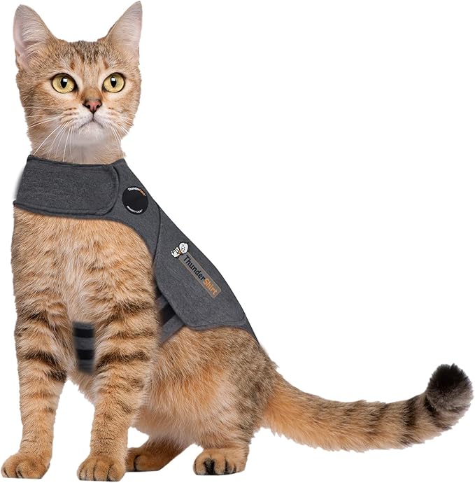 Thundershirt Classic Cat Anxiety Jacket, Heather Gray, Medium (9 to 13 lbs), THU-009