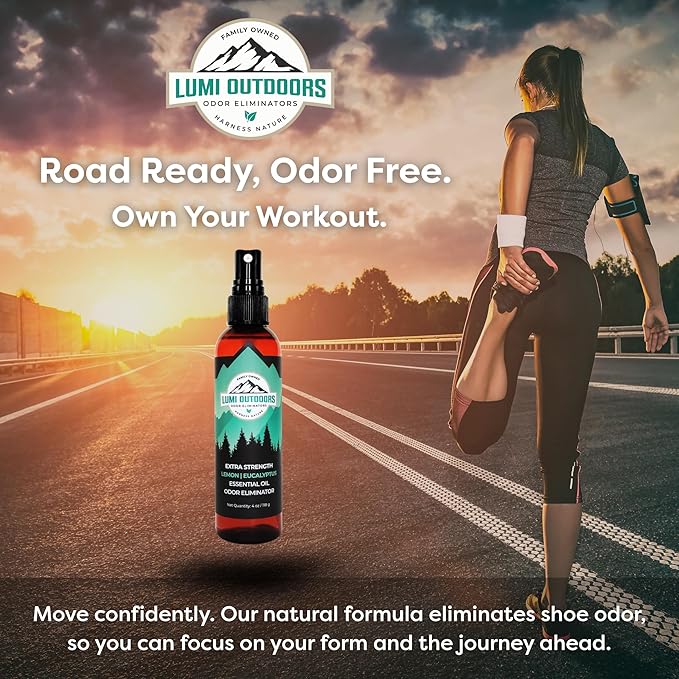 Lumi Outdoors Natural Shoe Deodorizer Spray and Foot Powder Bundle