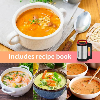Soup Maker 1.6 L, 4-in-1 Multifunctional Smooth Soup and Chunky Soup Machine