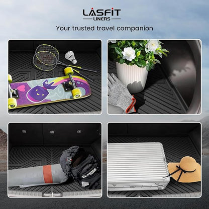 LASFIT Cargo Mat for Kia NIRO 2026 2025 2024 2023 (Fit EV & Hybrid, Not Fit PHEV), All Weather TPE Custom Fit Easy Clean Car Trunk Mat for Kia NIRO EV 2023-2026 Cargo Liner, Black