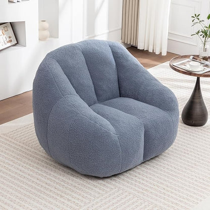 Setawix Bean Bag Chair with Filler, Comfy Teddy Bean Bag Chairs for Adults and Kids, Cozy BeanBag Sofa Fully Floor Couch with Memory Foam for Living Room Bedroom,Light Blue