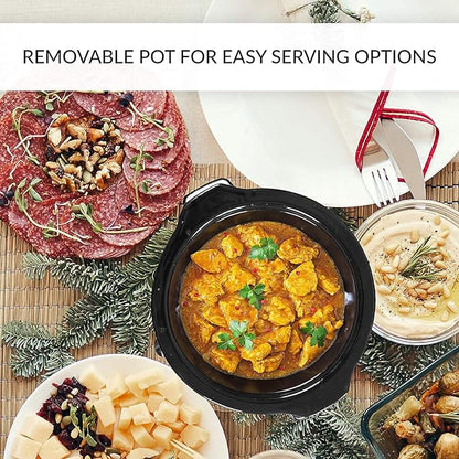 Sunvivi Dual Pot Slow Cooker, 2 Pot Small Mini Crock Buffet Server and Warmer