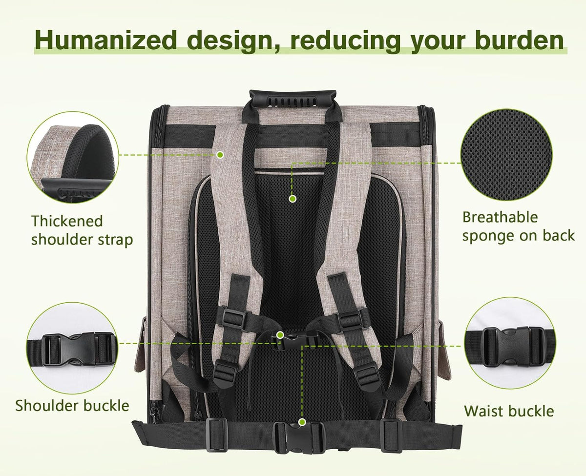Pecute Pet Carrier Backpack, Dog Carrier Backpack, Expandable with Breathable Mesh for Small Dogs Cats Puppies, Pet Backpack Bag for Hiking Travel Camping Outdoor Hold Pets Up to 17 Lbs