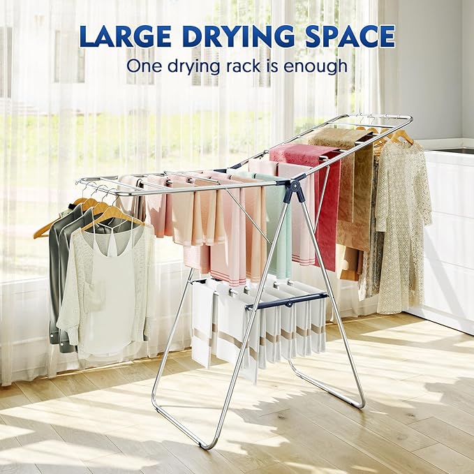 APEXCHASER Clothes Drying Rack, Stainless Steel Drying Rack Clothing