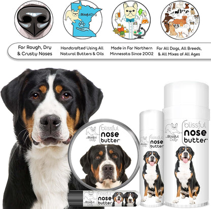 The Blissful Dog Greater Swiss Mountain Dog Unscented Nose Butter - Dog Nose Butter, 2 Ounce