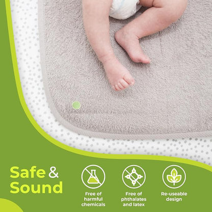 PeapodMats Bedwetting Waterproof Bed Mat, Reusable 3x5 Sand | Washable reusable bed mat for bedwetting, incontinence, kids, adults, pets, and mattress protection.