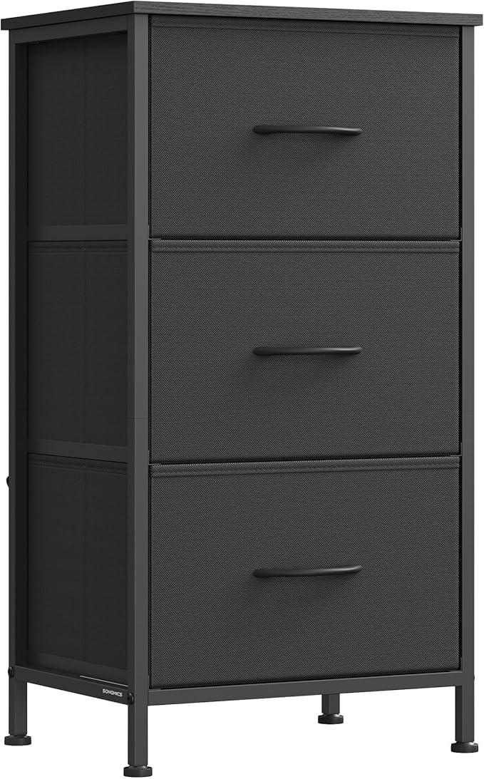 SONGMICS Dresser for Bedroom, Chest of Drawers, 3 Non-Woven Fabric Drawers