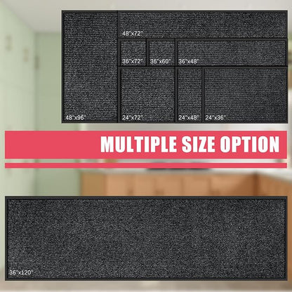 Kuyal Front Door Mat, 4'x8' Indoor Outdoor Entrance Mat, Commercial Floor Mats Inside Outside Entrance, Heavy Duty Durable Welcome, Rubber Backing Non Slip Outdoor Mats for Entryway,Black