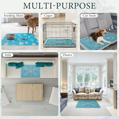 Homimp Washable Pee Pads for Dogs, 6 Pack Reusable Puppy Pads Waterproof, Absorbent and Leakproof Dog Pee Pads, Non Slip Puppy Training Pads, Pet Mat for Floor,Crate,Couch,Whelping,Blue, 16"x24"
