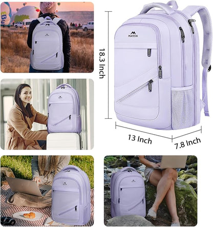 MATEIN Large 17 Inch Laptop Backpack for Women, Lightweight Travel Backpack Fits College School Essentials, Anti Theft Work Commute Nursing Computer Bag TSA Approved for Weekender Trip, Light Purple
