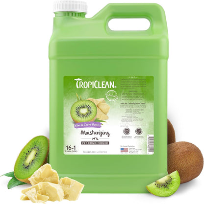 TropiClean Dog Conditioner, Professional Detangling & Moisturizing Conditioner, Puppy Safe, Made in the USA, Kiwi & Cocoa Butter Scent, 2.5 Gallon