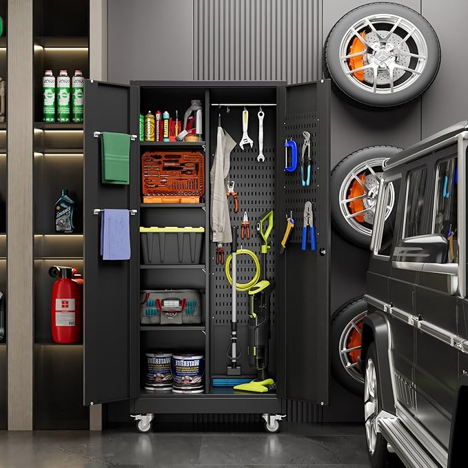 SUXXAN Broom Closet Storage Cabinet