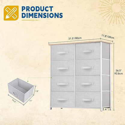 DWVO Fabric Dresser for Bedroom, Tall Dresser