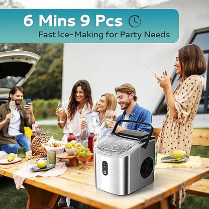 EUHOMY Ice Maker Countertop, Portable Ice Machine