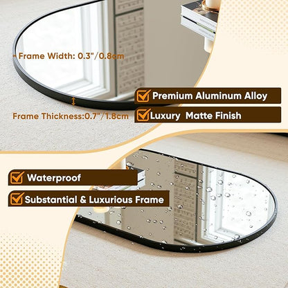 Arched Mirror 20"x30", Bathroom Mirror, Wall Mounted Vanity Mirror