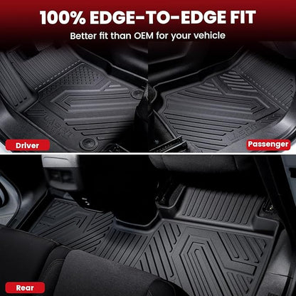 LASFIT Floor Mats & Cargo Liner for 2020-2026 Toyota Highlander Gas Models, Not for Hybrid, Custom Fit All Weather TPE Floor Liners Full Set, 1st 2nd 3rd Row, Cargo Mat & Seat Back Mats, Black