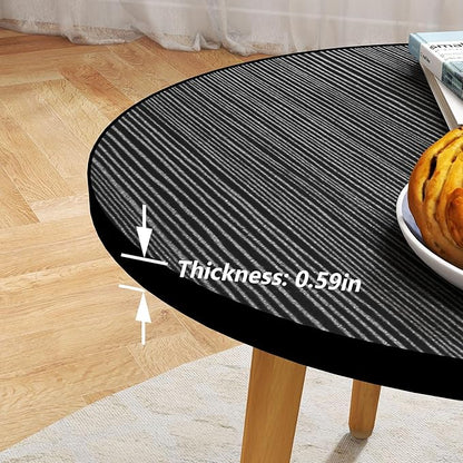 Funecy Round Coffee Table Low Table with 3 Solid Wood Sturdy Legs, Floor Table Desk for Sitting on The Floor, Storage and Living Room Furniture (Black)