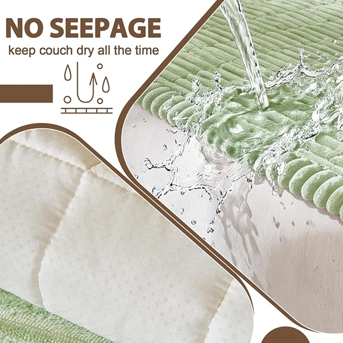 FUANGUI Waterproof Couch Cover Sofa Cover for Dogs and Pets Sofa Protector | Non-Slip Washable Fuzzy Soft Cat Sofa Slipcover for 2-3 Cushion Couch Sofa Pet Friendly, Grass Green, 27.6" x 59.1", 1 pcs