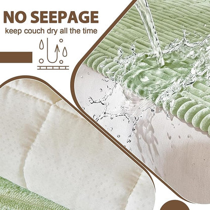 FUANGUI Waterproof Couch Cover Sofa Cover for Dogs and Pets Sofa Protector | Non-Slip Washable Fuzzy Soft Cat Sofa Slipcover for 2-3 Cushion Couch Sofa Pet Friendly, Grass Green, 27.6" x 59.1", 1 pcs