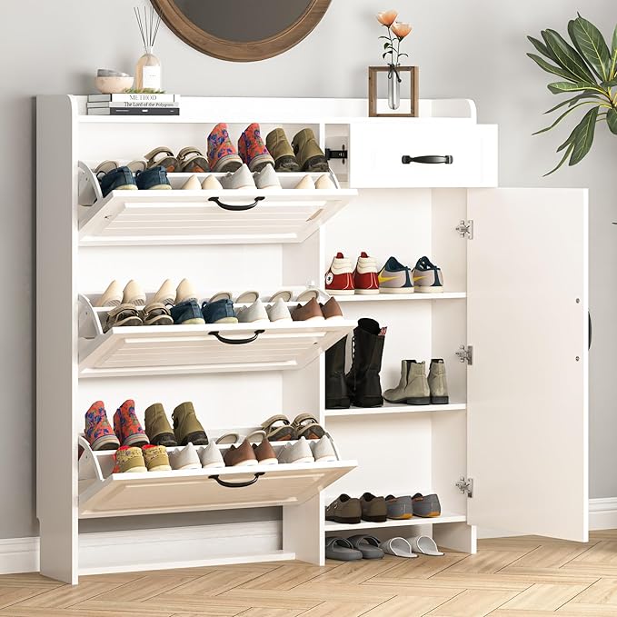 Shoe Cabinet for Entryway, Freestanding Shoe Storage Cabinet