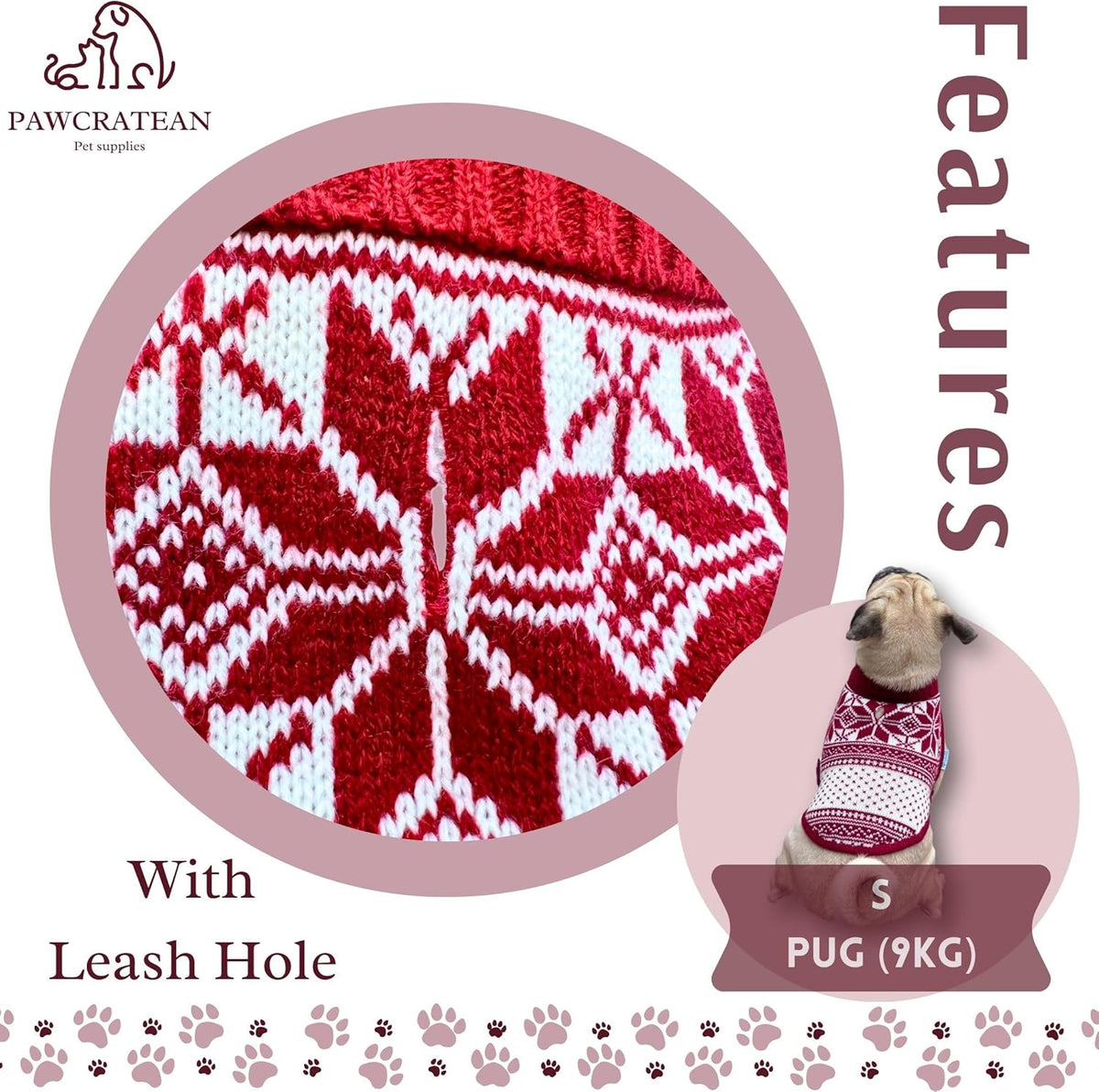 Cute Sweater for Dogs and Cats Soft Flannel Pet Outfit Warm and Cozy Animal Hoodie Small to Large Pet Clothes for Halloween Parties and Everyday Wear (Small, Red National Totem)