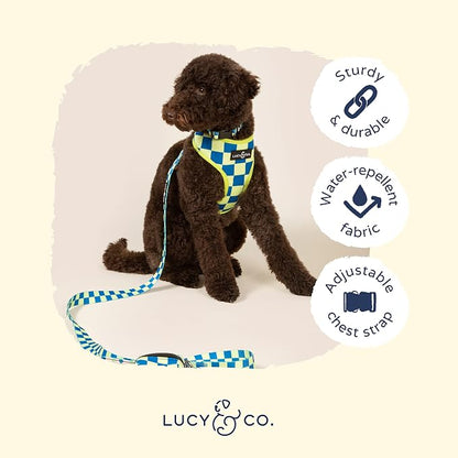 Lucy & Co. Reversible Dog Harness - Water-Repellent Neoprene, Dual-Print Design, Easy Swap Style, Adjustable Comfort Fit - Have a Nice Day Reversible Harness - X-Small