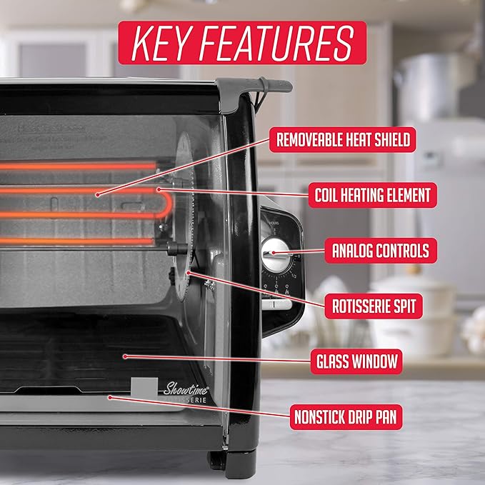 Ronco Showtime Large Capacity Rotisserie & BBQ Oven Modern Edition, Simple