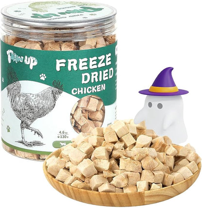 PAWUP Freeze Dried Chicken for Dogs Cats, High Protein Raw Dog Food Topper, Single Fresh Ingredient Treats, 4.6oz, Rawhide Free