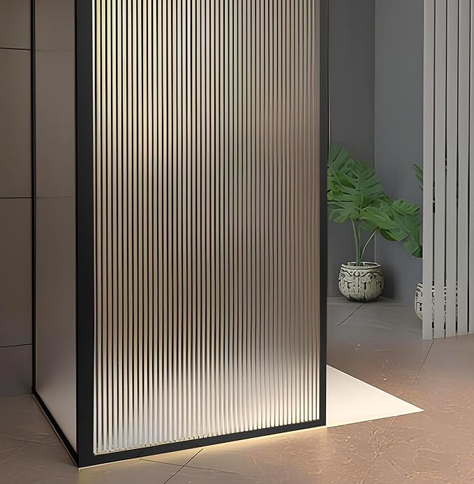 Brixwell SDCD3812MBL-CCP18-XCP5 Matte Black Frameless Shower Door Aluminum Deep