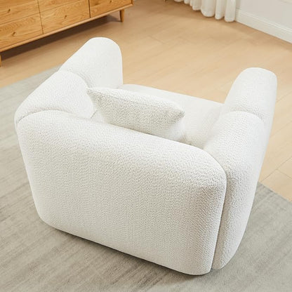VANOMi Living Room Furniture Sets Include 95" Sofa & 42" Armchairs, Boucle Upholstered Oversized Couch with Pillows, Living Room Furniture Set for Bedroom Apartment (White, 2 Sofas+1 Chair)