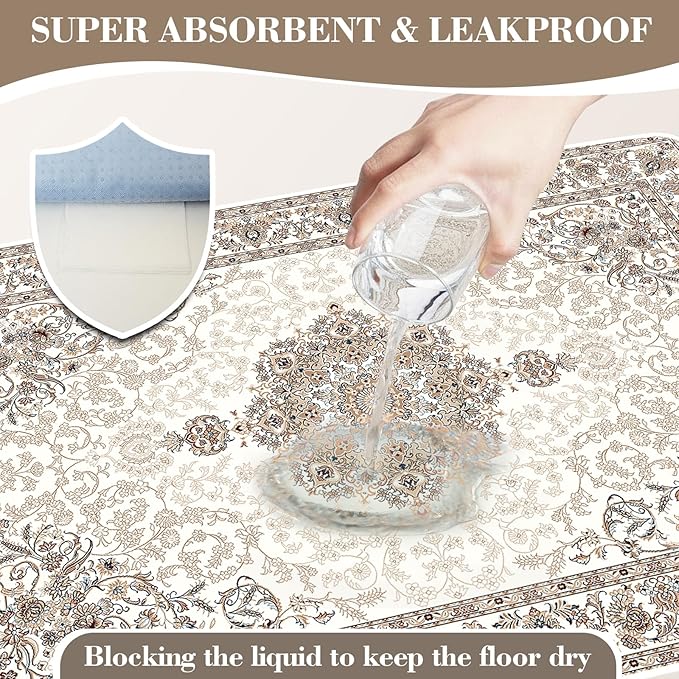 Washable Pee Pads for Dogs, Reusable Dog Training Pads. 54''x72'' Super Absorbent Dog Rugs, Non-Slip and Leakproof Pee Mat for Dogs, Large Whelping Pads for Crates and Floors