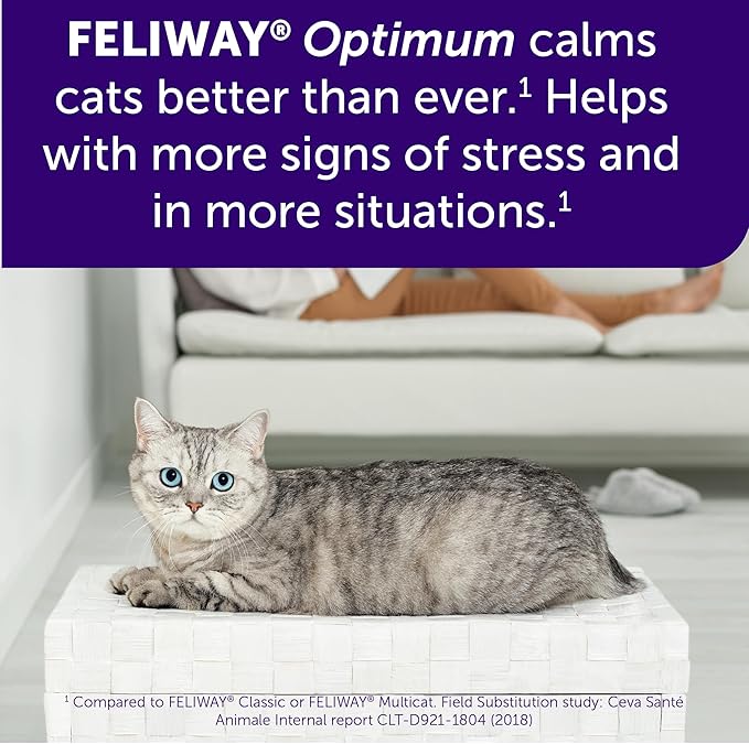 FELIWAY Aroma Diffuser, Optimum Cat, Enhanced Calming Pheromone, 48 mL | 30 Day