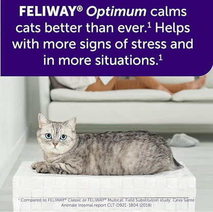 FELIWAY Aroma Diffuser, Optimum Cat, Enhanced Calming Pheromone, 48 mL | 30 Day