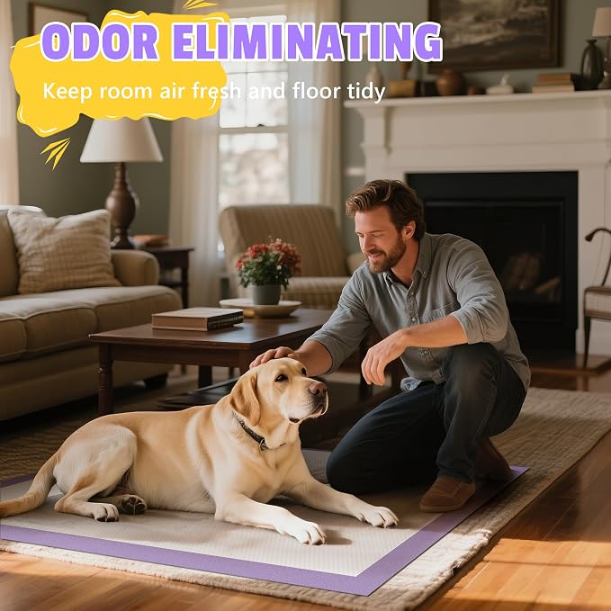 Boscute Lavender Scented Thicken 6 Layers Heavy Absorbent 30"x36" Pet Training Dog Pee Pads, Extra Large Polymer Leak-Proof Quick Dry Puppy Pee Pads, Disposable Pee Pads for Dogs Cats Rabbit 150Counts | Heavy Absorbent up to 7 Cups, Quick Dry, for Dogs...