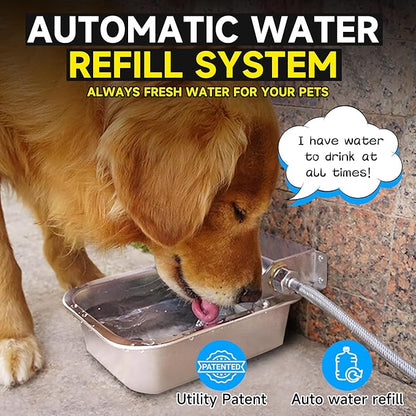 Automatic Water Dispenser for Dogs, 3L /101 oz 304 Stainless Steel Dog Water