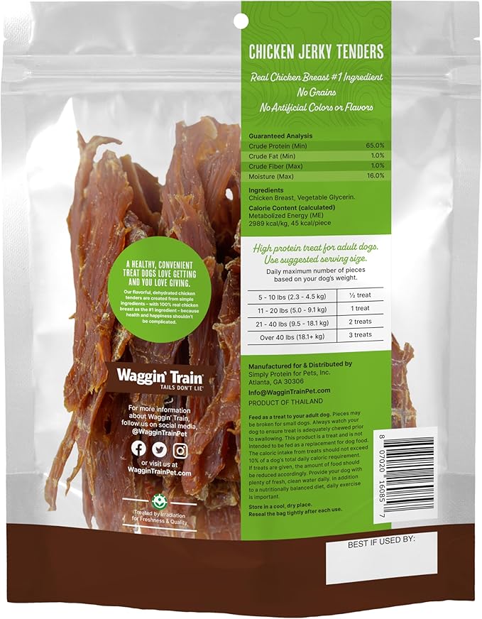 Waggin' Train Limited Ingredient, Grain Free Dog Treat; Chicken Jerky Tenders - 18 oz. Pouch