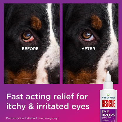 Wondercide Rescue - Eye Drops and Wash for Pets - Relief for Dogs and Cats from Allergies, Itchy Red Irritated Eyes, Discharge - with Pure Hypochlorous - 4 oz