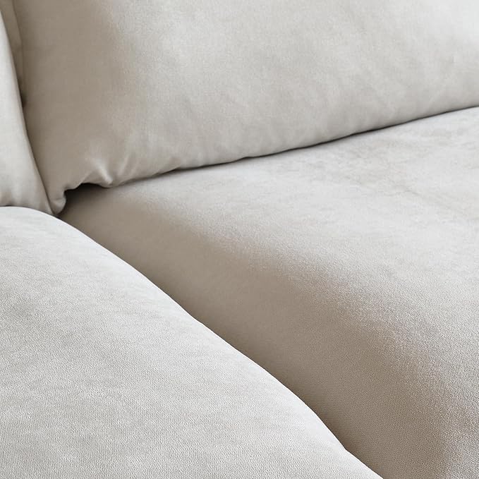 WJShome Modern Sofa, Modular Sectional Sofa, Minimalist Wide Deep Seat Couches for Living Room Apartment Lounge Bedroom (Beige, 1 Seater)