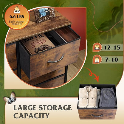 WLIVE Fabric Dresser for Bedroom, Tall Dresser