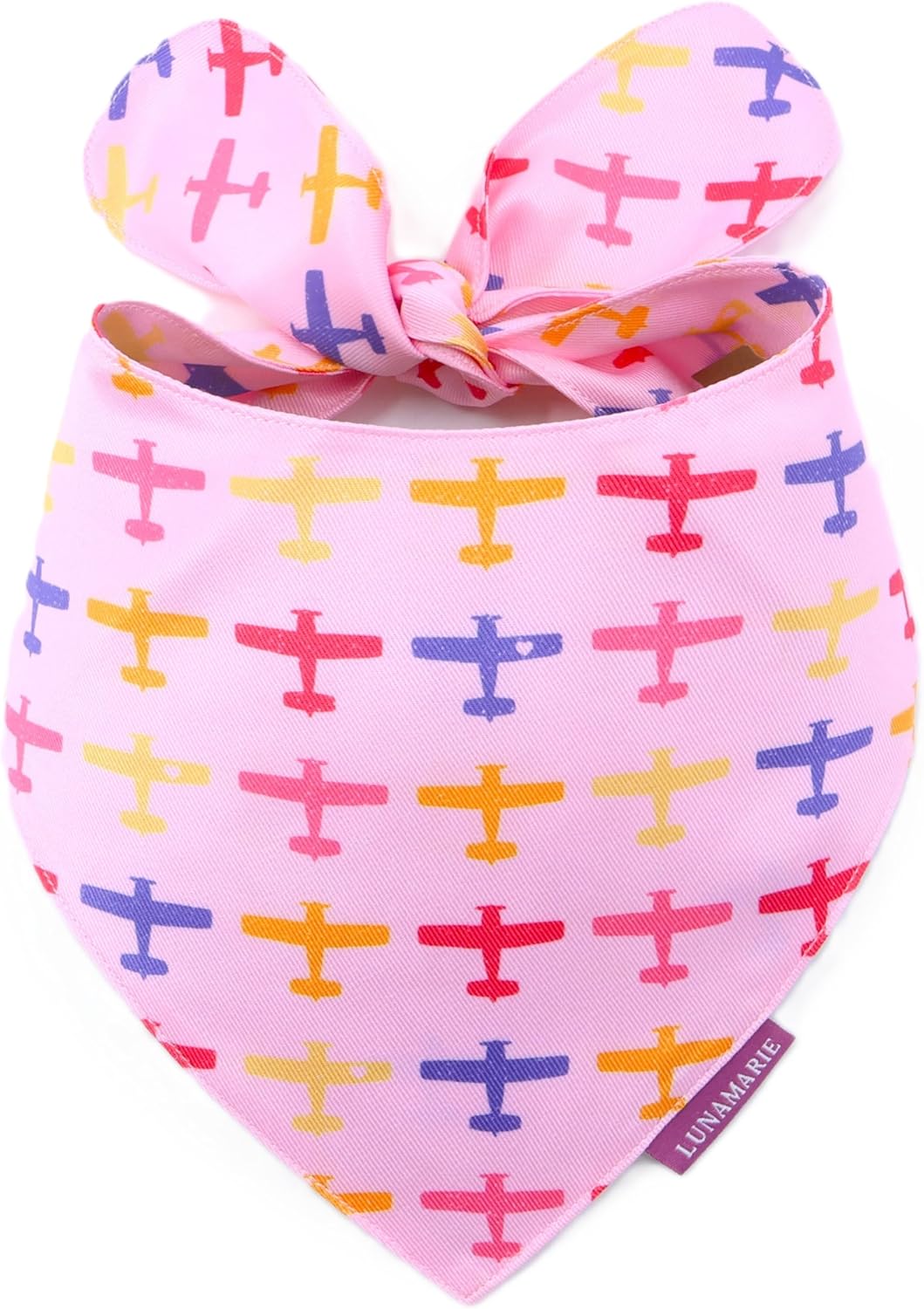 LunaMarie - Luxury Pet Birthday Bandanas -Premium & Silky Poly Fabric | 100% Handmade | Custom Shape Dual Layered (Aviator Glam, Medium)