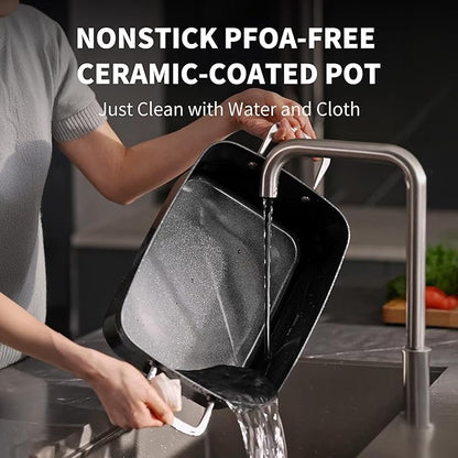 Slow Cooker 7 Quart | Programmable Multi-Cooker PFOA-Free Ceramic Coating
