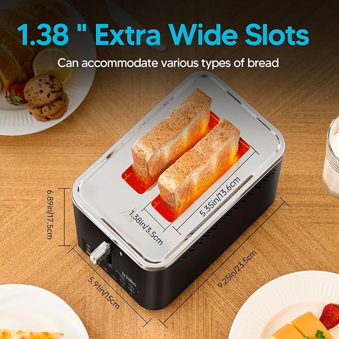 Trisiko® Touch Screen Toaster 2 Slice, Smart Toaster