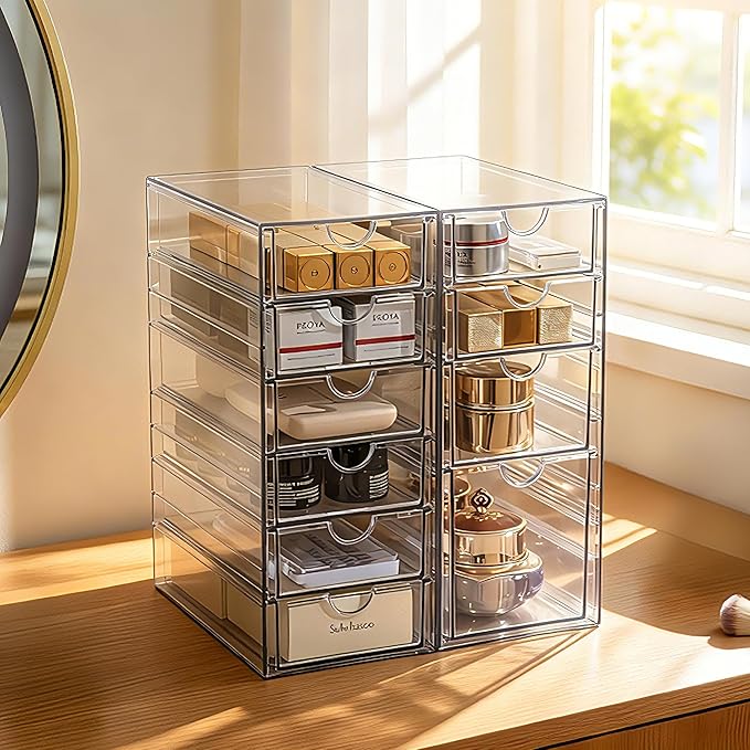 Prsildan Acrylic Drawer Makeup Organizer
