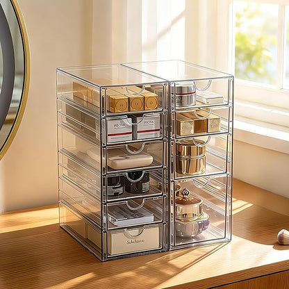 Prsildan Acrylic Drawer Makeup Organizer
