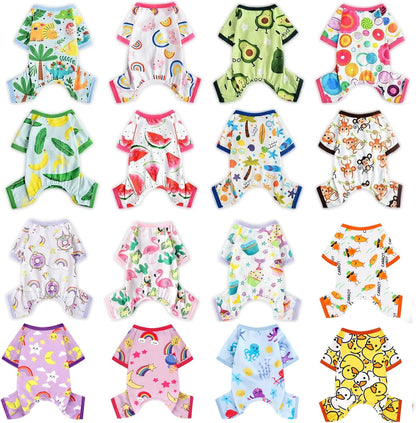 Dog Pajamas Pjs Summer Fall Dog Clothes for Small Dogs Girl - Boy - Medium Size Dogs, Soft Stretchy Puppy Clothes Doggie Onesies Cat Pet Jammies Outfit, Pink