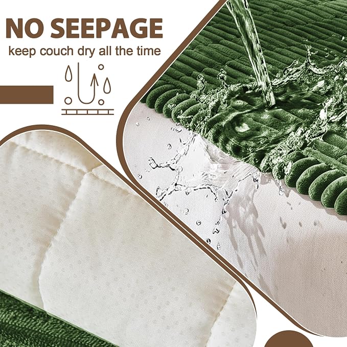 FUANGUI Waterproof Couch Cover Sofa Cover for Dogs and Pets Sofa Protector | Non-Slip Washable Fuzzy Soft Cat Bed Sofa Slipcover for 2-3 Cushion Couch Sofa Pet Friendly, Dark Green, 27.6" x 70.9", 1 pcs