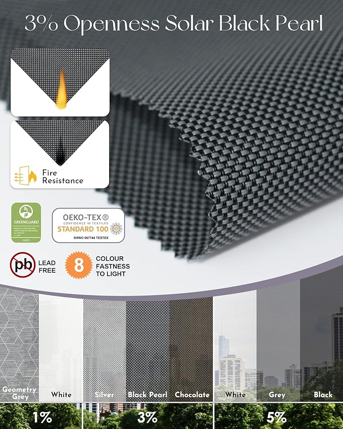 Graywind Motorized Solar Shades Light Filtering Mesh Shade Compatible