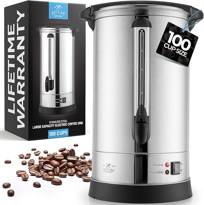 Zulay Commercial Grade 100 Cup Coffee Maker Hot Water Urn