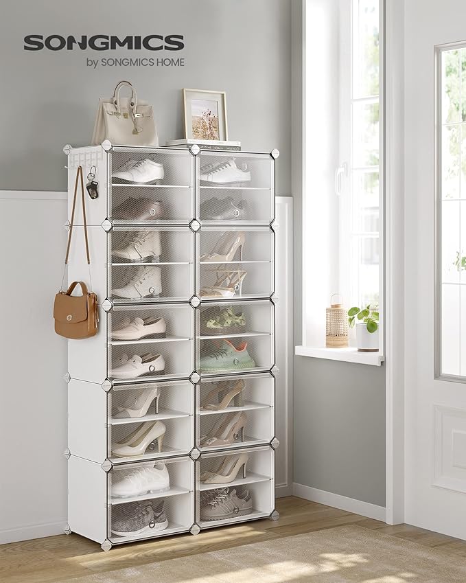 SONGMICS Shoe Rack Organizer, 10-Tier Shoe Storage Cabinet