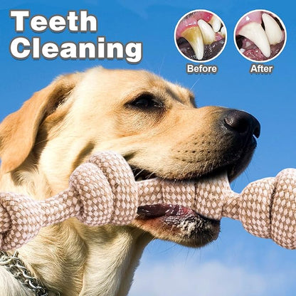 Dog Rope Toy, Rope Toys for Dogs Aggressive Chewers, for Large Dogs for Cleaning Teeth, Bite Resistant, 4 Pack